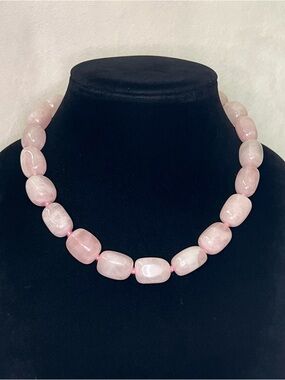 GSJ 925 signed Pink Quartz Necklace